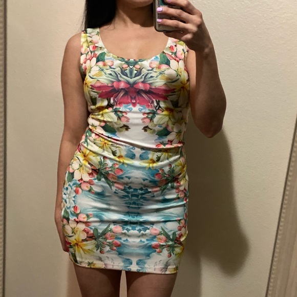 tight floral dress